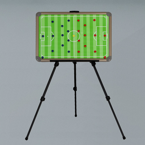[실용칠판] 축구 작전판 (자석,알루미늄) 500X700mm +Pinatel-160(3각3단 이젤) - 가방별도칠판닷컴